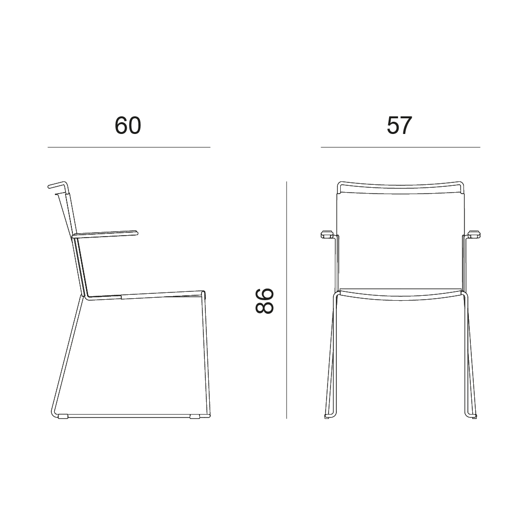 disegno tecnico seduta daisy metal