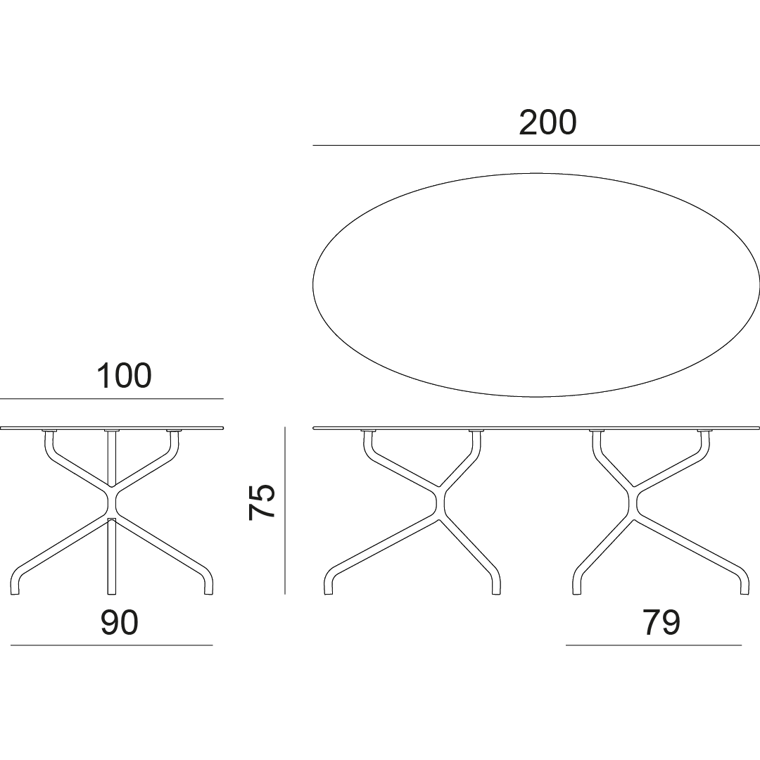 disegno tecnico tavolo fred