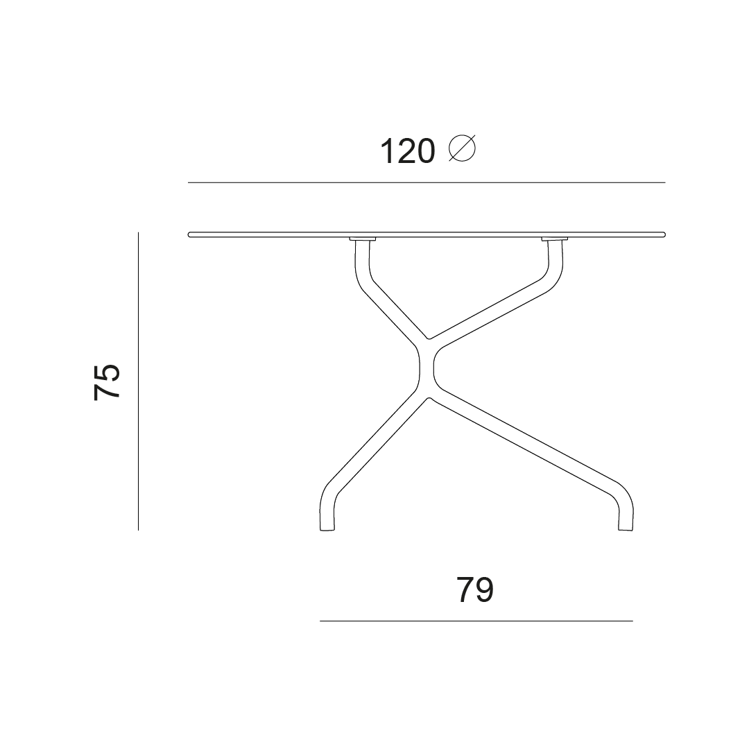 disegno tecnico tavolo fred