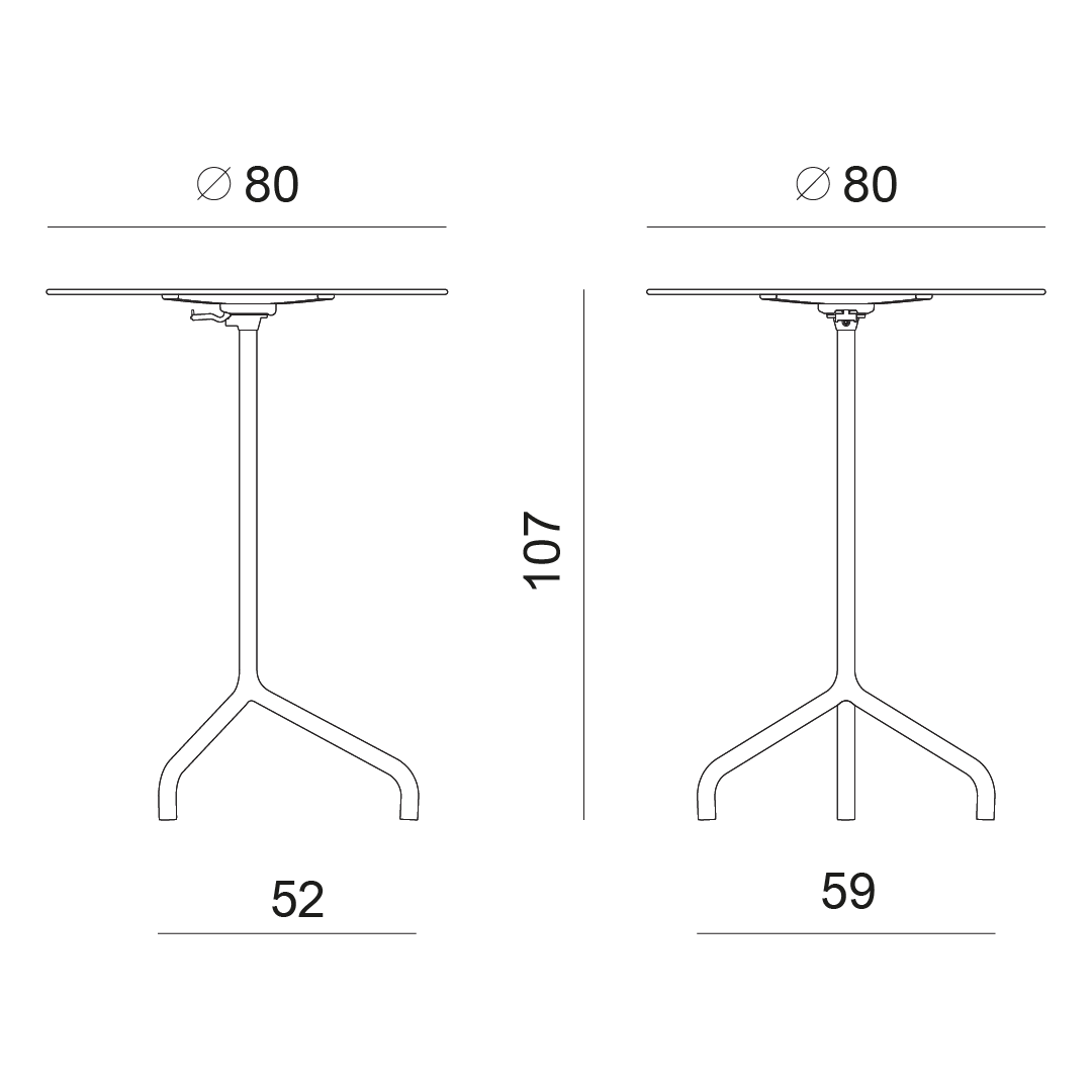 disegno tecnico tavolo ginger