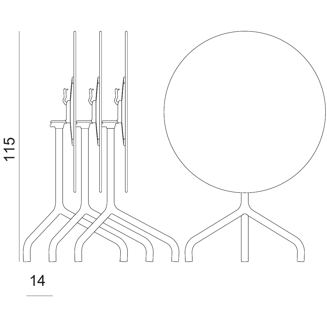 disegno tecnico tavolo ginger