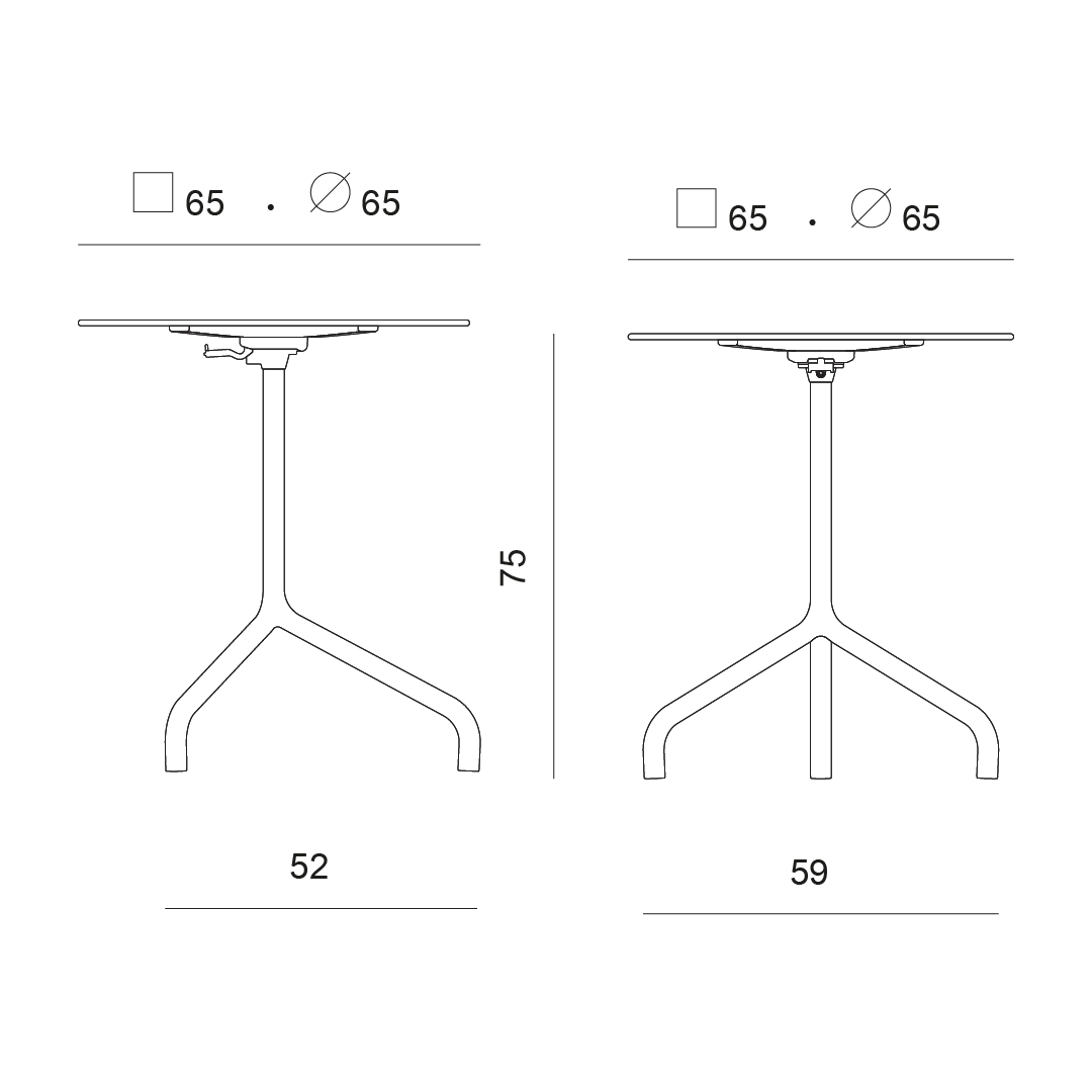 disegno tecnico tavolo ginger