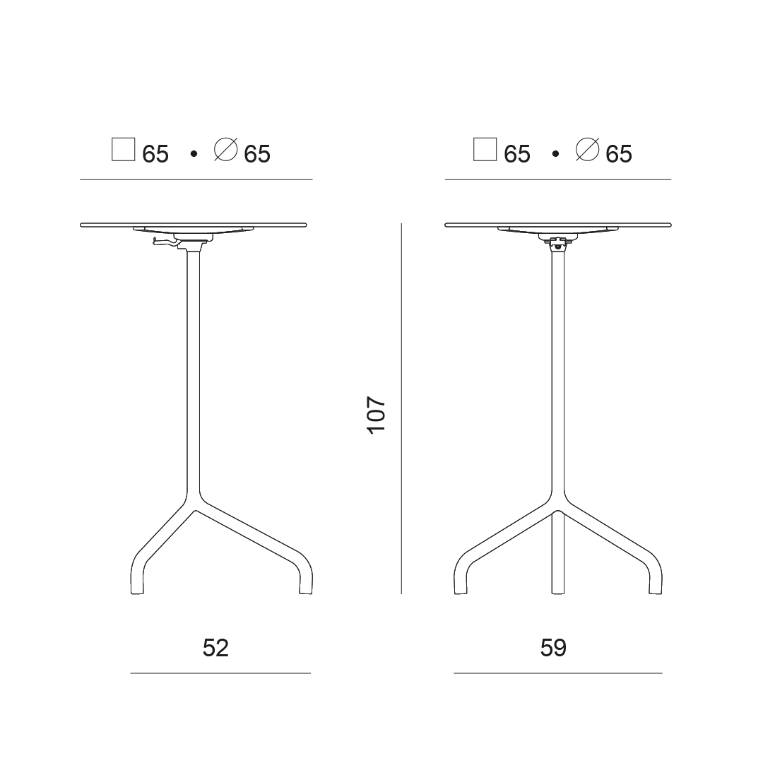 disegno tecnico tavolo ginger