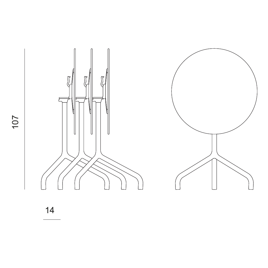 disegno tecnico tavolo ginger