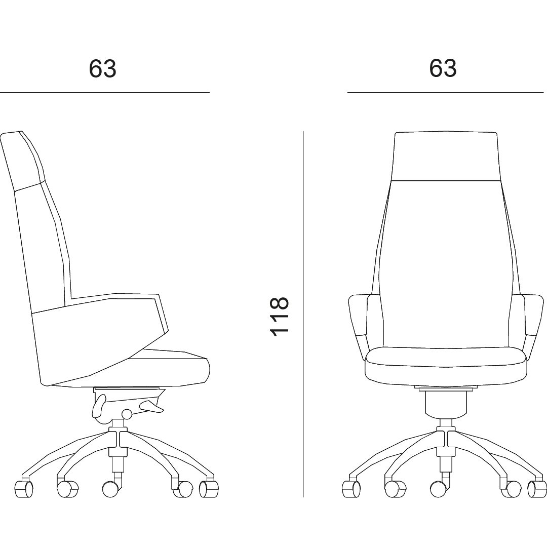 disegno sedie da ufficio con ruote