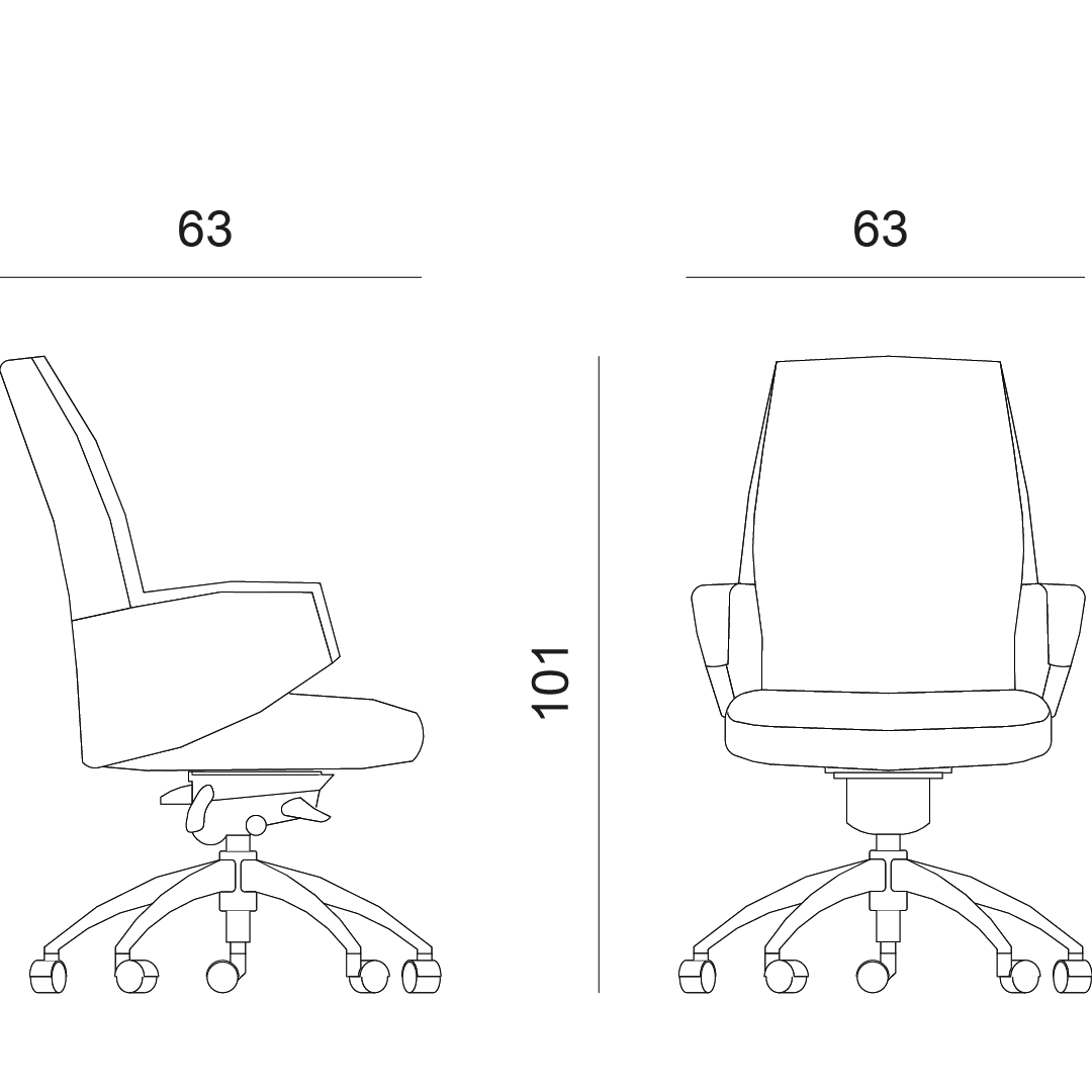 disegno sedie da ufficio con ruote