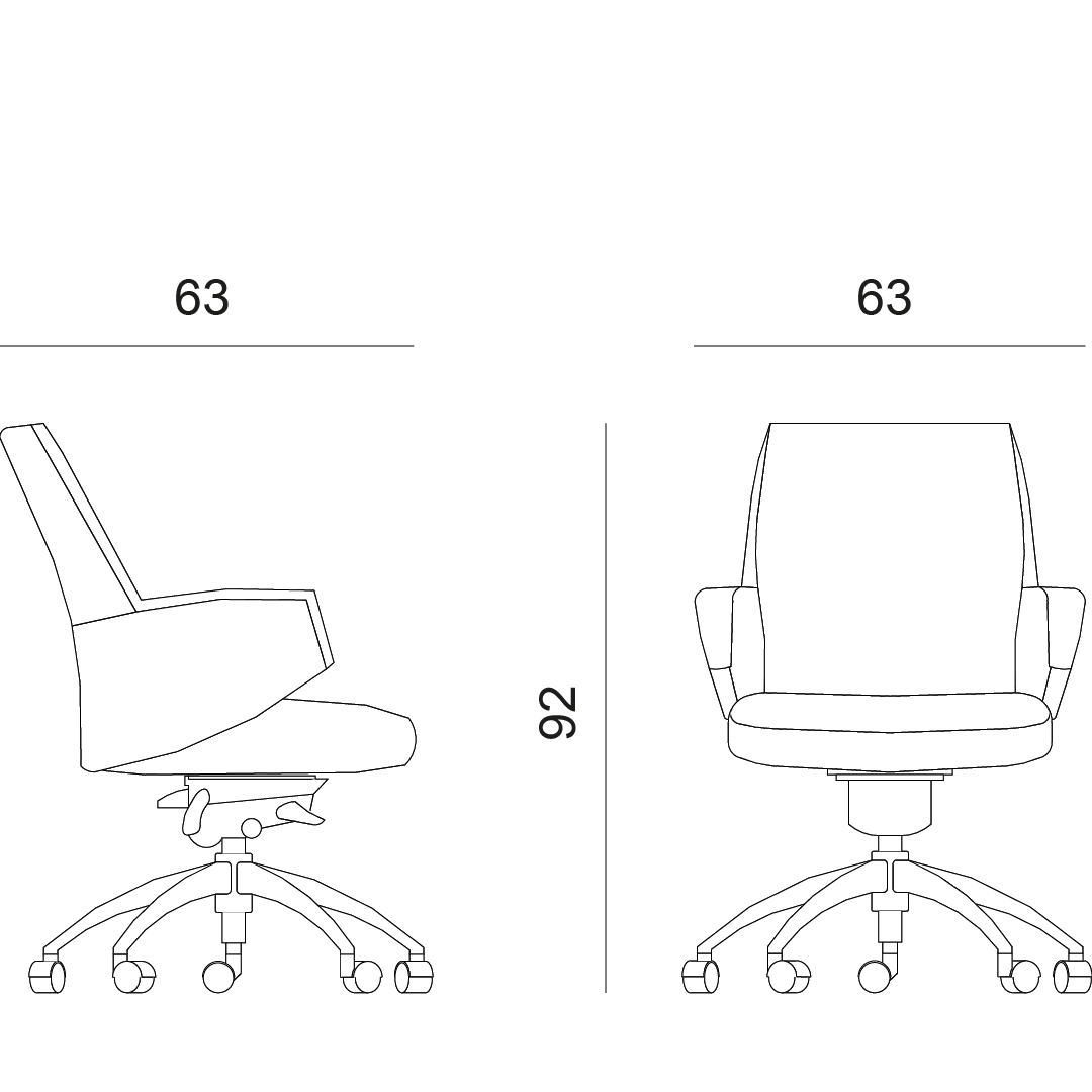 disegno sedie da ufficio con ruote