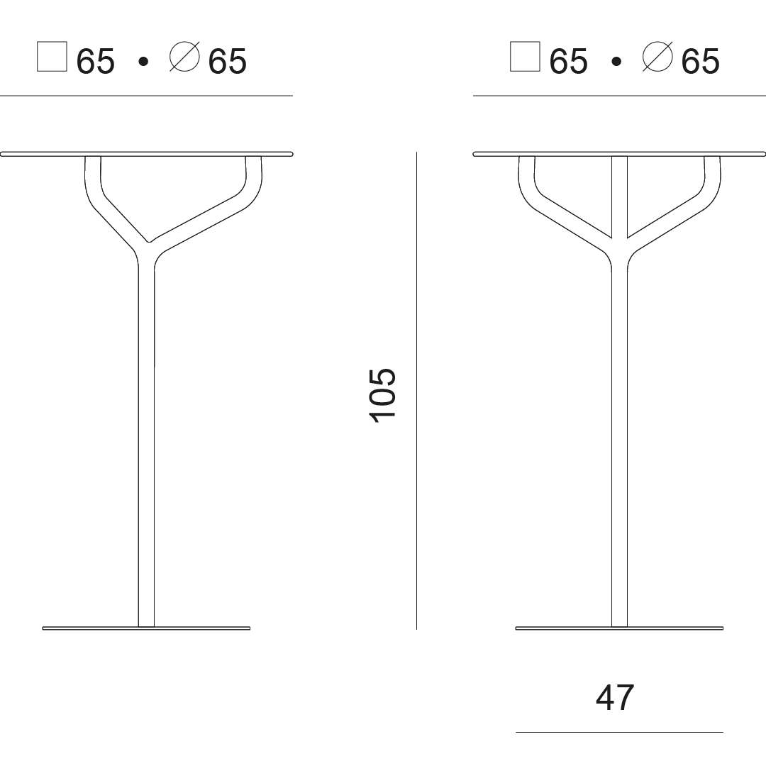disegno tecnico tavolo da bar jack