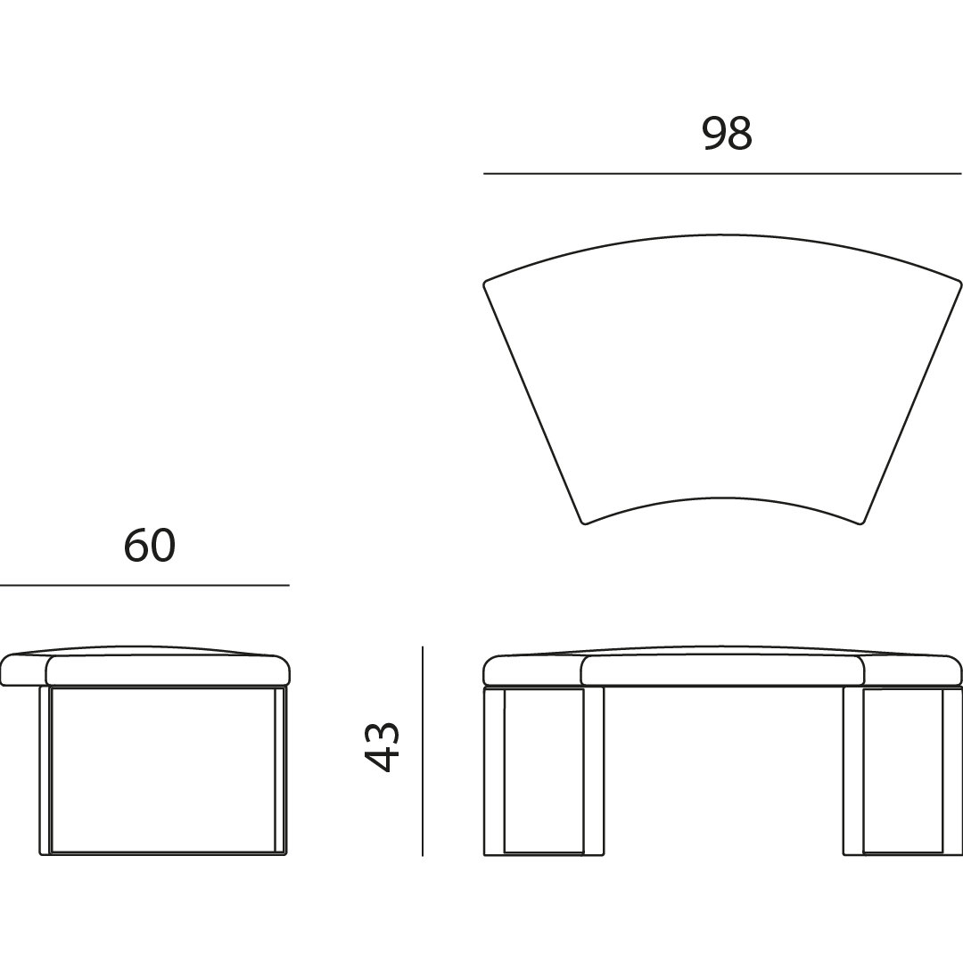 disegno tecnico pouf greg plus